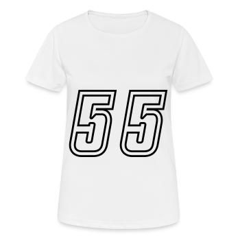 55 Number number - Women's Breathable T-Shirt - white - Front - AI Model Female 172 dark (172cm)