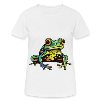 Tête de grenouille - T-shirt respirant Femme - blanc - Devant - AI Model Female 172 dark (172cm)
