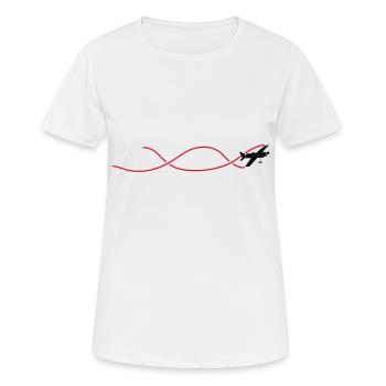 avion de voltige avec le rouleau - T-shirt respirant Femme - blanc - Devant - AI Model Female 172 dark (172cm)