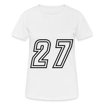 27 Number number - Women's Breathable T-Shirt - white - Front - AI Model Female 172 dark (172cm)