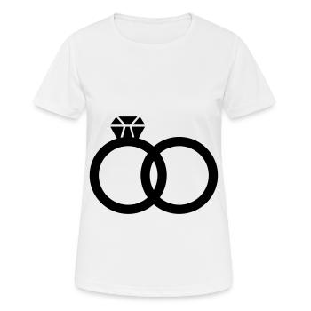 Bagues de mariage Mariage - T-shirt respirant Femme - blanc - Devant - AI Model Female 172 dark (172cm)