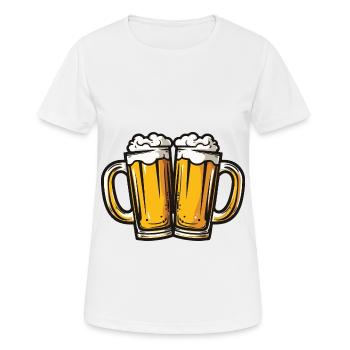 Chope de bière bière Party Toast - T-shirt respirant Femme - blanc - Devant - AI Model Female 172 dark (172cm)