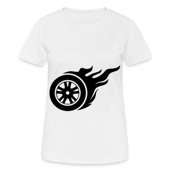 Incendie de pneus - T-shirt respirant Femme - blanc - Devant - AI Model Female 172 dark (172cm)
