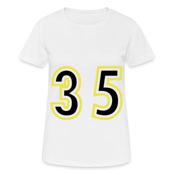 35 Number College - Women's Breathable T-Shirt - white - Front - AI Model Female 172 dark (172cm)