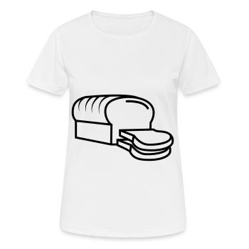 Symbole de l’icône du pain - T-shirt respirant Femme - blanc - Devant - AI Model Female 172 dark (172cm)