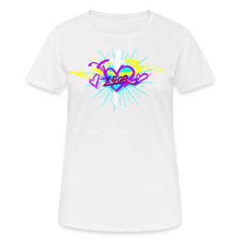 L.Gor Dolch mit Herz - Frauen T-Shirt atmungsaktiv - Weiß - Vorne - AI Model Female 172 dark (172cm)