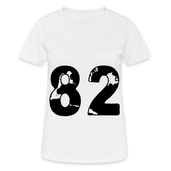82 Zahl Trikot - Frauen T-Shirt atmungsaktiv - Weiß - Vorne - AI Model Female 172 dark (172cm)