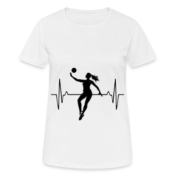 Volleyball Spielerin Puls Frequenz - Frauen T-Shirt atmungsaktiv - Weiß - Vorne - AI Model Female 172 dark (172cm)