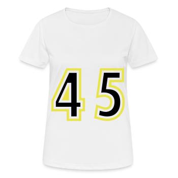 45 Number College - Women's Breathable T-Shirt - white - Front - AI Model Female 172 dark (172cm)