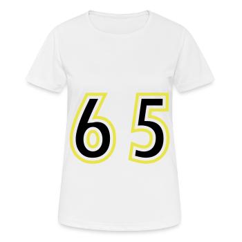 65 Nombre Collège - T-shirt respirant Femme - blanc - Devant - AI Model Female 172 dark (172cm)