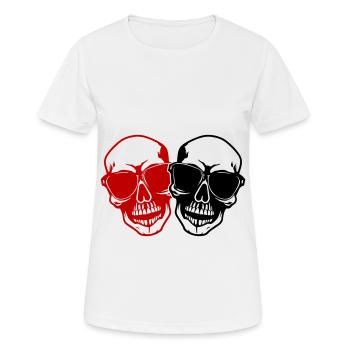 Crâne élégant - T-shirt respirant Femme - blanc - Devant - AI Model Female 172 dark (172cm)