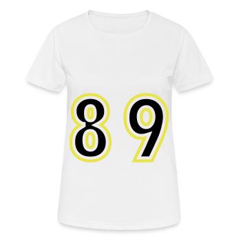 89 Zahl College - Frauen T-Shirt atmungsaktiv - Weiß - Vorne - AI Model Female 172 dark (172cm)