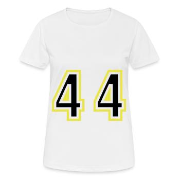 44 Zahl College - Frauen T-Shirt atmungsaktiv - Weiß - Vorne - AI Model Female 172 dark (172cm)