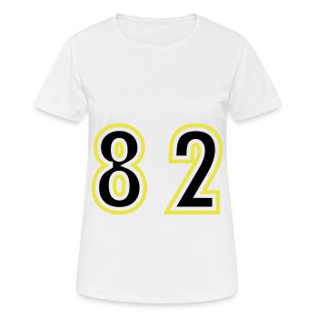 82 Zahl College - Frauen T-Shirt atmungsaktiv - Weiß - Vorne - AI Model Female 172 dark (172cm)