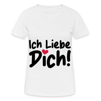 Je t’aime en disant déclaration d’amour - T-shirt respirant Femme - blanc - Devant - AI Model Female 172 dark (172cm)