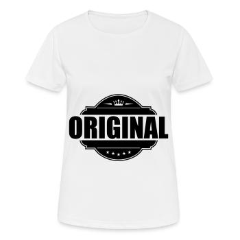 Original Emblem - Frauen T-Shirt atmungsaktiv - Weiß - Vorne - AI Model Female 172 dark (172cm)