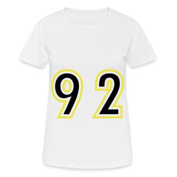 92 Zahl College - Frauen T-Shirt atmungsaktiv - Weiß - Vorne - AI Model Female 172 dark (172cm)
