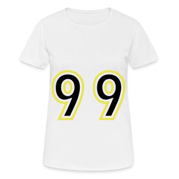 99 Zahl College - Frauen T-Shirt atmungsaktiv - Weiß - Vorne - AI Model Female 172 dark (172cm)