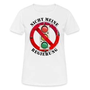Ampel Nicht meine Regierung - Frauen T-Shirt atmungsaktiv - Weiß - Vorne - AI Model Female 172 dark (172cm)