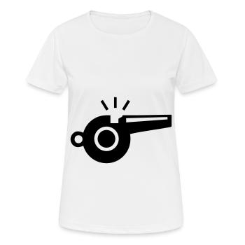 Trillerpfeife Pfeife - Frauen T-Shirt atmungsaktiv - Weiß - Vorne - AI Model Female 172 dark (172cm)