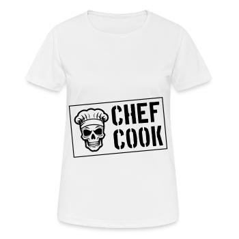 Chef Skull Chef - T-shirt respirant Femme - blanc - Devant - AI Model Female 172 dark (172cm)