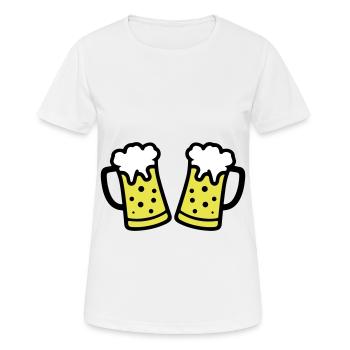 Chope de bière symbole de bière - T-shirt respirant Femme - blanc - Devant - AI Model Female 172 dark (172cm)