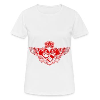 Boxhandschuhe Boxen Fighter Champ - Frauen T-Shirt atmungsaktiv - Weiß - Vorne - AI Model Female 172 dark (172cm)