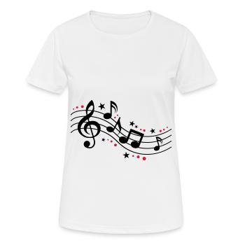 Notes de musique Symboles Musique - T-shirt respirant Femme - blanc - Devant - AI Model Female 172 dark (172cm)