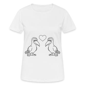 Crow Comic Couple Amour - T-shirt respirant Femme - blanc - Devant - AI Model Female 172 dark (172cm)