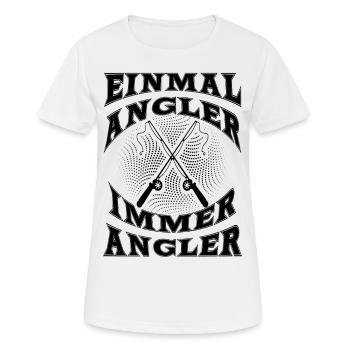 Einmal Angler immer Angler - Frauen T-Shirt atmungsaktiv - Weiß - Vorne - AI Model Female 172 dark (172cm)