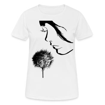 Dandelion Women's Face - Women's Breathable T-Shirt - white - Front - AI Model Female 172 dark (172cm)