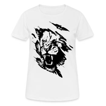 Tête de lion art cool lion cadeau idée - T-shirt respirant Femme - blanc - Devant - AI Model Female 172 dark (172cm)