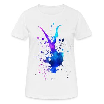 Aquarelle aquarelle de plongée - T-shirt respirant Femme - blanc - Devant - AI Model Female 172 dark (172cm)
