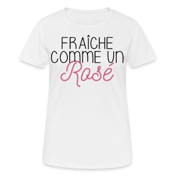 FRAICHE COMME UN ROSÉ - T-shirt respirant Femme - blanc - Devant - AI Model Female 172 dark (172cm)