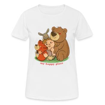 my happy place - Women's Breathable T-Shirt - white - Front - AI Model Female 172 dark (172cm)