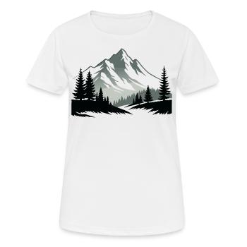 Die Alpen Berge im Wald Mountains in Forest Nature - Frauen T-Shirt atmungsaktiv - Weiß - Vorne - AI Model Female 172 dark (172cm)