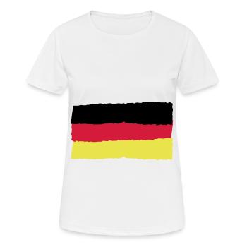 Germany Flag Flag - Women's Breathable T-Shirt - white - Front - AI Model Female 172 dark (172cm)