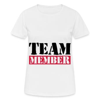 Membres de l’équipe - T-shirt respirant Femme - blanc - Devant - AI Model Female 172 dark (172cm)