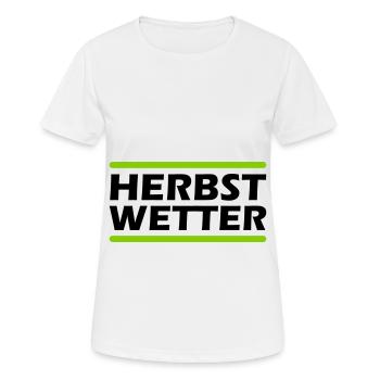 Herbst Wetter - Frauen T-Shirt atmungsaktiv - Weiß - Vorne - AI Model Female 172 dark (172cm)