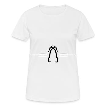 Kletterausrüstung eispickel Linie - Frauen T-Shirt atmungsaktiv - Weiß - Vorne - AI Model Female 172 dark (172cm)