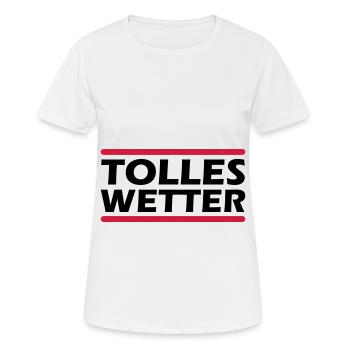 Tolles Wetter - Frauen T-Shirt atmungsaktiv - Weiß - Vorne - AI Model Female 172 dark (172cm)