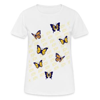 Papillons, joie, légèreté - T-shirt respirant Femme - blanc - Devant - AI Model Female 172 dark (172cm)
