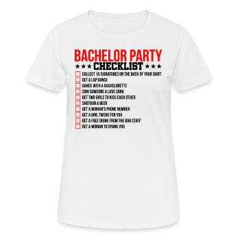 Bachelor todo bachelor party checklist - Women's Breathable T-Shirt - white - Front - AI Model Female 172 dark (172cm)