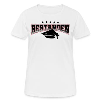 Bachelor Master Abschluss Promotion Sponsion Uni - Frauen T-Shirt atmungsaktiv - Weiß - Vorne - AI Model Female 172 dark (172cm)