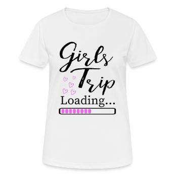 Mädelstrip Loading Girls Trip Crew Mädelstour - Frauen T-Shirt atmungsaktiv - Weiß - Vorne - AI Model Female 172 dark (172cm)
