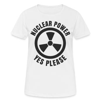 L’énergie nucléaire, oui s’il vous plaît, l’énergie nucléaire - T-shirt respirant Femme - blanc - Devant - AI Model Female 172 dark (172cm)