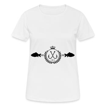 fish hook symbol fishing fishing - Women's Breathable T-Shirt - white - Front - AI Model Female 172 dark (172cm)