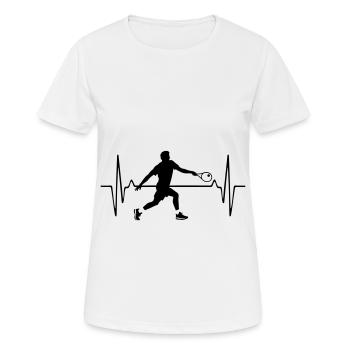 Fréquence d’impulsion du joueur de tennis - T-shirt respirant Femme - blanc - Devant - AI Model Female 172 dark (172cm)