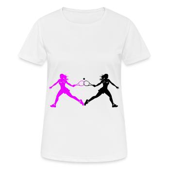 Tennis Spielerin Silhouette - Frauen T-Shirt atmungsaktiv - Weiß - Vorne - AI Model Female 172 dark (172cm)