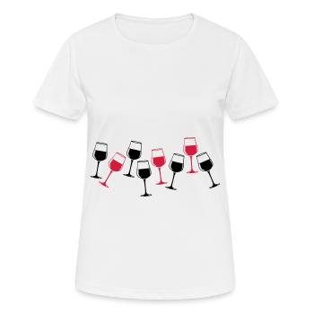 Wine Red Wine Glass - Women's Breathable T-Shirt - white - Front - AI Model Female 172 dark (172cm)